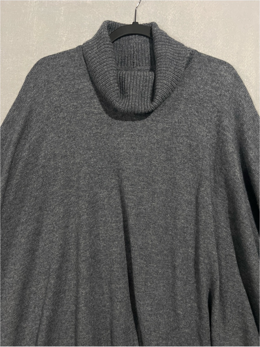 J.Crew Wool Cashmere Turtleneck Poncho Women’s One Size Gray BV431 - Picture 4 of 12